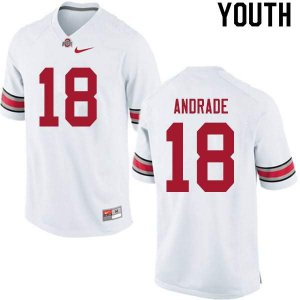 Youth Ohio State Buckeyes #18 J.P. Andrade White Nike NCAA College Football Jersey Real ZOH8244FH